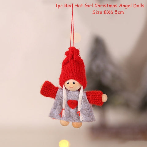 New Year 2022 Gifts Cute Angel Ski Dolls Navidad Hanging Pendant Christmas Home Decor Xmas Tree Ornaments Noel Natal Decoration