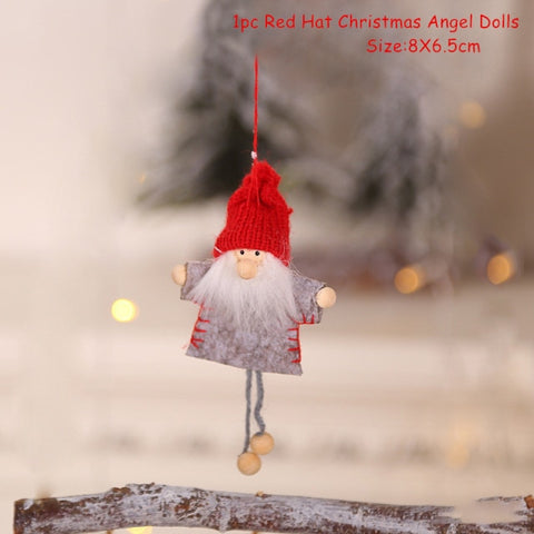 New Year 2022 Gifts Cute Angel Ski Dolls Navidad Hanging Pendant Christmas Home Decor Xmas Tree Ornaments Noel Natal Decoration