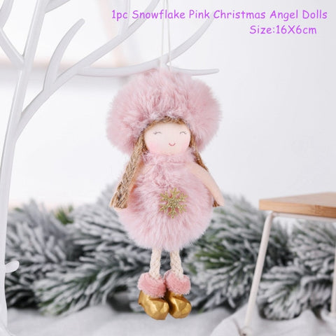 New Year 2022 Gifts Cute Angel Ski Dolls Navidad Hanging Pendant Christmas Home Decor Xmas Tree Ornaments Noel Natal Decoration