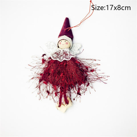 New Year 2022 Gifts Cute Angel Ski Dolls Navidad Hanging Pendant Christmas Home Decor Xmas Tree Ornaments Noel Natal Decoration