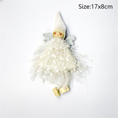 New Year 2022 Gifts Cute Angel Ski Dolls Navidad Hanging Pendant Christmas Home Decor Xmas Tree Ornaments Noel Natal Decoration