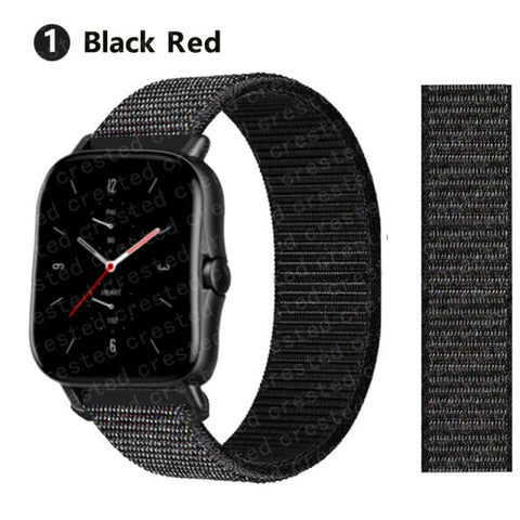 20/22mm Nylon band For Amazfit GTS/2/2e/GTS2 Mini/GTR 3 Pro 42mm/47mm/GTR2/2e/stratos 2/3 Sport Loop Bracelet Amazfit bip strap