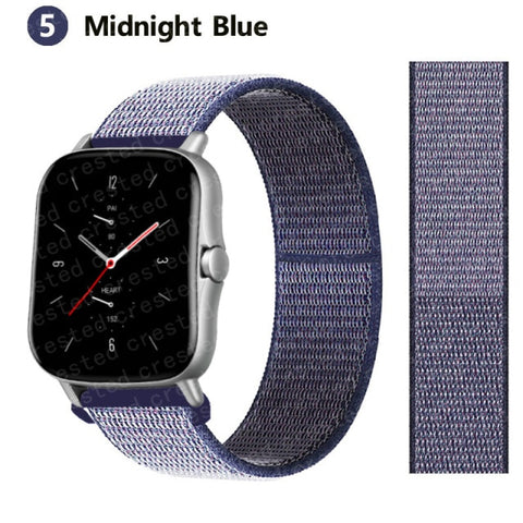 20/22mm Nylon band For Amazfit GTS/2/2e/GTS2 Mini/GTR 3 Pro 42mm/47mm/GTR2/2e/stratos 2/3 Sport Loop Bracelet Amazfit bip strap