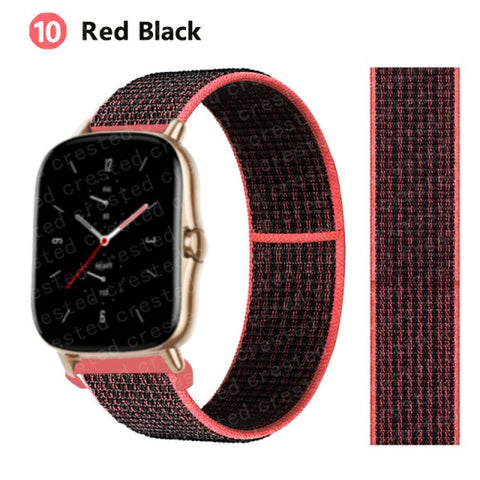 20/22mm Nylon band For Amazfit GTS/2/2e/GTS2 Mini/GTR 3 Pro 42mm/47mm/GTR2/2e/stratos 2/3 Sport Loop Bracelet Amazfit bip strap