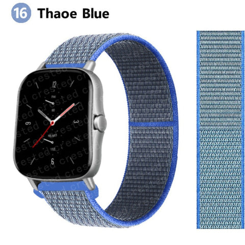 20/22mm Nylon band For Amazfit GTS/2/2e/GTS2 Mini/GTR 3 Pro 42mm/47mm/GTR2/2e/stratos 2/3 Sport Loop Bracelet Amazfit bip strap