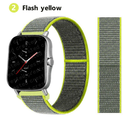 20/22mm Nylon band For Amazfit GTS/2/2e/GTS2 Mini/GTR 3 Pro 42mm/47mm/GTR2/2e/stratos 2/3 Sport Loop Bracelet Amazfit bip strap