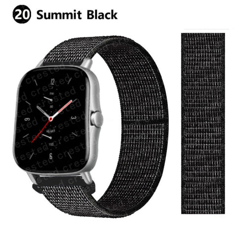 20/22mm Nylon band For Amazfit GTS/2/2e/GTS2 Mini/GTR 3 Pro 42mm/47mm/GTR2/2e/stratos 2/3 Sport Loop Bracelet Amazfit bip strap