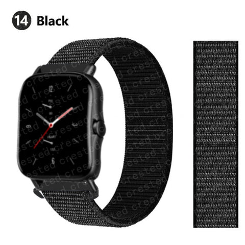 20/22mm Nylon band For Amazfit GTS/2/2e/GTS2 Mini/GTR 3 Pro 42mm/47mm/GTR2/2e/stratos 2/3 Sport Loop Bracelet Amazfit bip strap