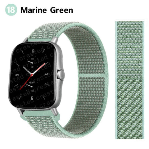 20/22mm Nylon band For Amazfit GTS/2/2e/GTS2 Mini/GTR 3 Pro 42mm/47mm/GTR2/2e/stratos 2/3 Sport Loop Bracelet Amazfit bip strap