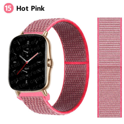 20/22mm Nylon band For Amazfit GTS/2/2e/GTS2 Mini/GTR 3 Pro 42mm/47mm/GTR2/2e/stratos 2/3 Sport Loop Bracelet Amazfit bip strap