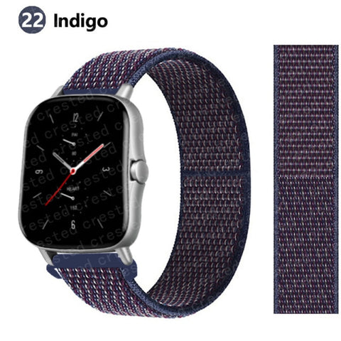 20/22mm Nylon band For Amazfit GTS/2/2e/GTS2 Mini/GTR 3 Pro 42mm/47mm/GTR2/2e/stratos 2/3 Sport Loop Bracelet Amazfit bip strap