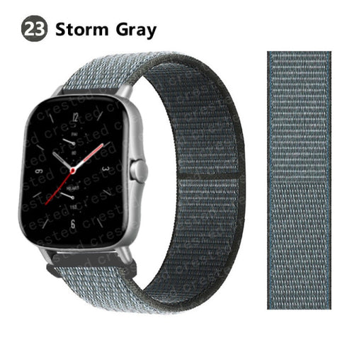 20/22mm Nylon band For Amazfit GTS/2/2e/GTS2 Mini/GTR 3 Pro 42mm/47mm/GTR2/2e/stratos 2/3 Sport Loop Bracelet Amazfit bip strap