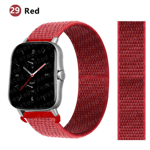 20/22mm Nylon band For Amazfit GTS/2/2e/GTS2 Mini/GTR 3 Pro 42mm/47mm/GTR2/2e/stratos 2/3 Sport Loop Bracelet Amazfit bip strap