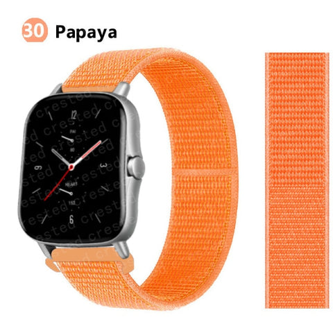 20/22mm Nylon band For Amazfit GTS/2/2e/GTS2 Mini/GTR 3 Pro 42mm/47mm/GTR2/2e/stratos 2/3 Sport Loop Bracelet Amazfit bip strap