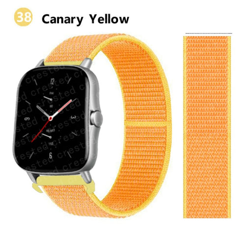 20/22mm Nylon band For Amazfit GTS/2/2e/GTS2 Mini/GTR 3 Pro 42mm/47mm/GTR2/2e/stratos 2/3 Sport Loop Bracelet Amazfit bip strap