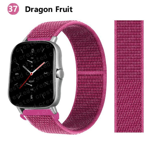 20/22mm Nylon band For Amazfit GTS/2/2e/GTS2 Mini/GTR 3 Pro 42mm/47mm/GTR2/2e/stratos 2/3 Sport Loop Bracelet Amazfit bip strap