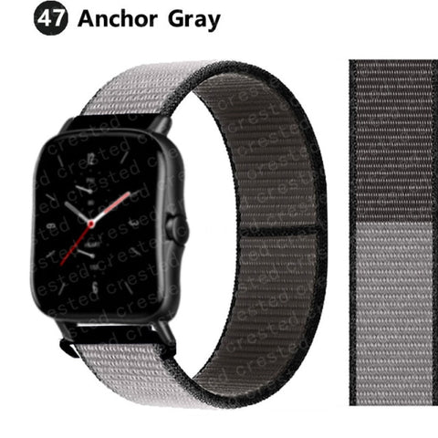 20/22mm Nylon band For Amazfit GTS/2/2e/GTS2 Mini/GTR 3 Pro 42mm/47mm/GTR2/2e/stratos 2/3 Sport Loop Bracelet Amazfit bip strap