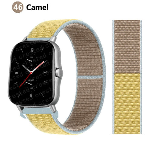 20/22mm Nylon band For Amazfit GTS/2/2e/GTS2 Mini/GTR 3 Pro 42mm/47mm/GTR2/2e/stratos 2/3 Sport Loop Bracelet Amazfit bip strap