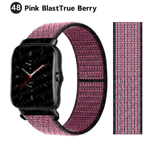 20/22mm Nylon band For Amazfit GTS/2/2e/GTS2 Mini/GTR 3 Pro 42mm/47mm/GTR2/2e/stratos 2/3 Sport Loop Bracelet Amazfit bip strap