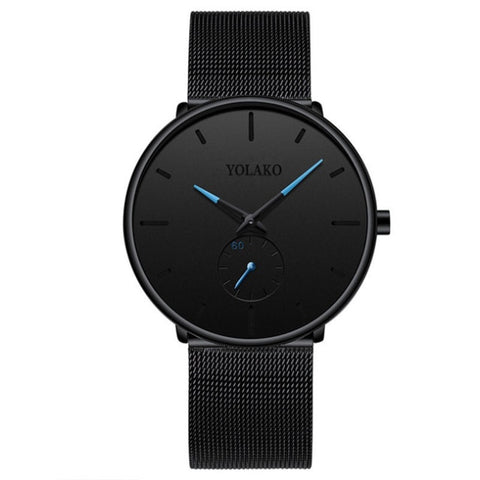 Minimalist Mens Fashion Casual Watches for Men Business Clock Male Stainless Steel Mesh Belt Simple Quartz Watch reloj hombre