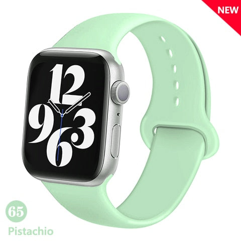 Silicone Strap For Apple Watch band 6 44mm 42mm 40mm 38mm Smart rubber watchband bracelet iWatch band for Series 6 SE 5 4 3 2 se