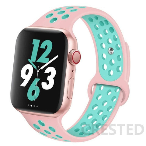 Silicone Strap For Apple Watch Band 44mm 40mm 42mm 38mm 40 44 mm Breathable bracelet correa iWatch serie 3 6 5 4 SE 7 45mm 41mm