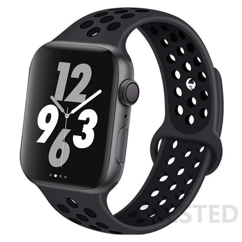 Silicone Strap For Apple Watch Band 44mm 40mm 42mm 38mm 40 44 mm Breathable bracelet correa iWatch serie 3 6 5 4 SE 7 45mm 41mm