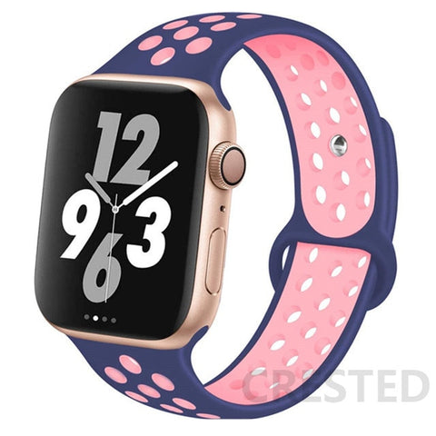 Silicone Strap For Apple Watch Band 44mm 40mm 42mm 38mm 40 44 mm Breathable bracelet correa iWatch serie 3 6 5 4 SE 7 45mm 41mm