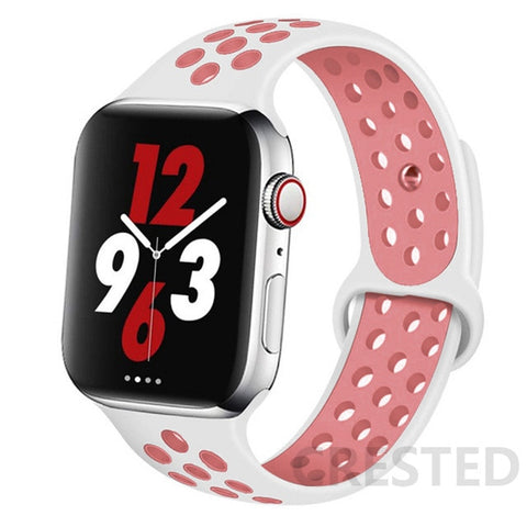 Silicone Strap For Apple Watch Band 44mm 40mm 42mm 38mm 40 44 mm Breathable bracelet correa iWatch serie 3 6 5 4 SE 7 45mm 41mm