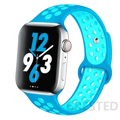 Silicone Strap For Apple Watch Band 44mm 40mm 42mm 38mm 40 44 mm Breathable bracelet correa iWatch serie 3 6 5 4 SE 7 45mm 41mm