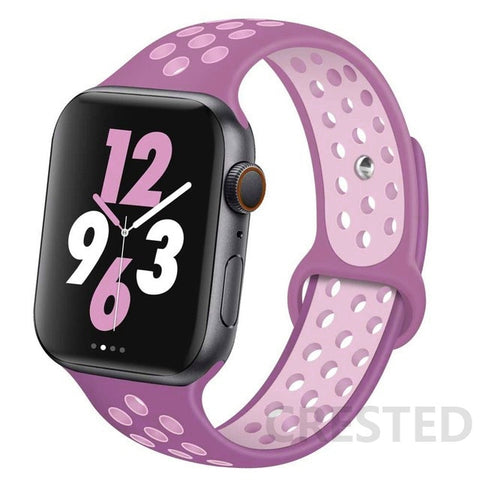 Silicone Strap For Apple Watch Band 44mm 40mm 42mm 38mm 40 44 mm Breathable bracelet correa iWatch serie 3 6 5 4 SE 7 45mm 41mm