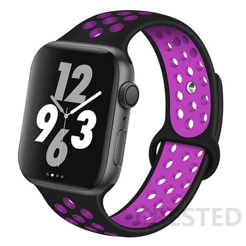 Silicone Strap For Apple Watch Band 44mm 40mm 42mm 38mm 40 44 mm Breathable bracelet correa iWatch serie 3 6 5 4 SE 7 45mm 41mm