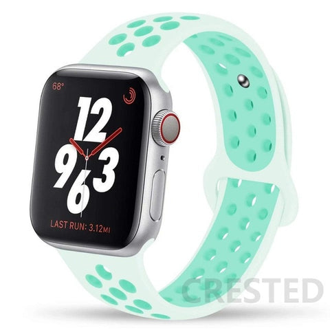 Silicone Strap For Apple Watch Band 44mm 40mm 42mm 38mm 40 44 mm Breathable bracelet correa iWatch serie 3 6 5 4 SE 7 45mm 41mm