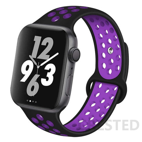 Silicone Strap For Apple Watch Band 44mm 40mm 42mm 38mm 40 44 mm Breathable bracelet correa iWatch serie 3 6 5 4 SE 7 45mm 41mm