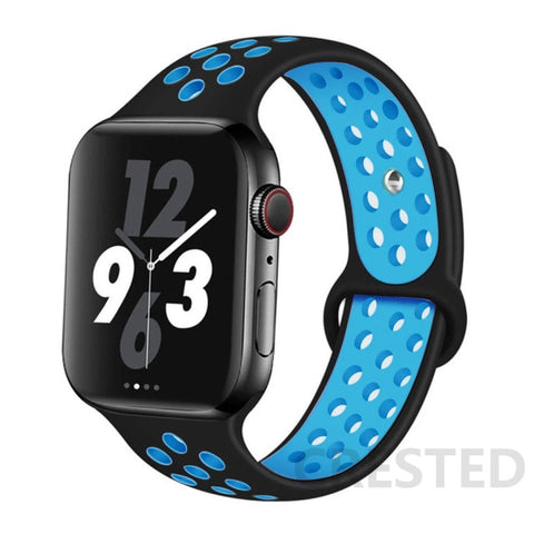 Silicone Strap For Apple Watch Band 44mm 40mm 42mm 38mm 40 44 mm Breathable bracelet correa iWatch serie 3 6 5 4 SE 7 45mm 41mm