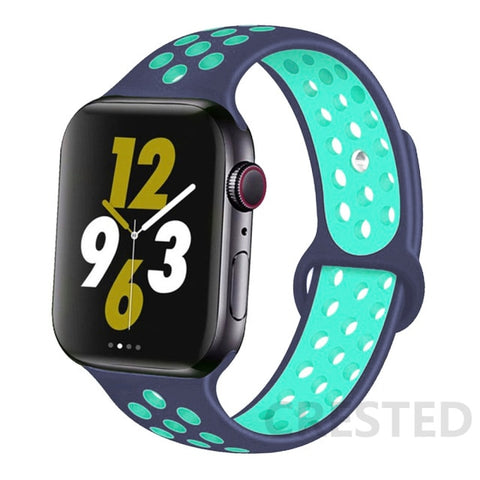 Silicone Strap For Apple Watch Band 44mm 40mm 42mm 38mm 40 44 mm Breathable bracelet correa iWatch serie 3 6 5 4 SE 7 45mm 41mm