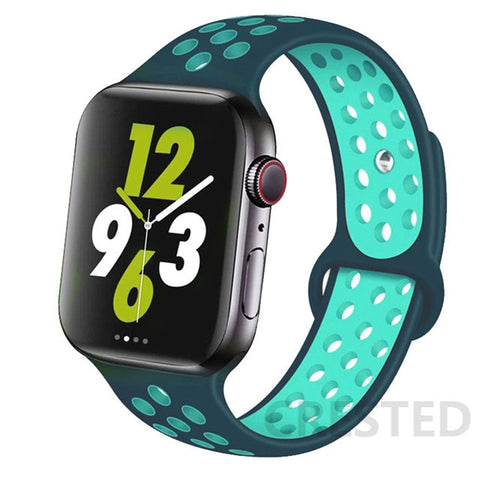 Silicone Strap For Apple Watch Band 44mm 40mm 42mm 38mm 40 44 mm Breathable bracelet correa iWatch serie 3 6 5 4 SE 7 45mm 41mm