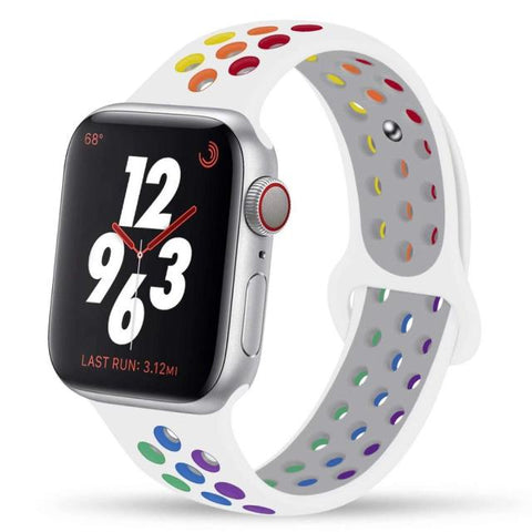 Silicone Strap For Apple Watch Band 44mm 40mm 42mm 38mm 40 44 mm Breathable bracelet correa iWatch serie 3 6 5 4 SE 7 45mm 41mm