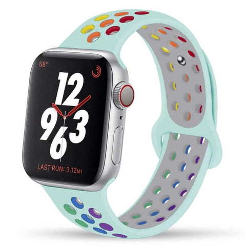 Silicone Strap For Apple Watch Band 44mm 40mm 42mm 38mm 40 44 mm Breathable bracelet correa iWatch serie 3 6 5 4 SE 7 45mm 41mm