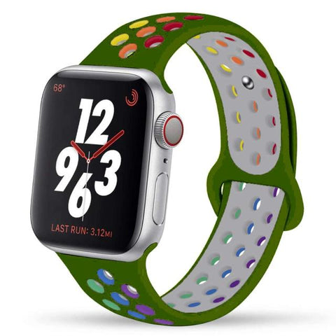 Silicone Strap For Apple Watch Band 44mm 40mm 42mm 38mm 40 44 mm Breathable bracelet correa iWatch serie 3 6 5 4 SE 7 45mm 41mm