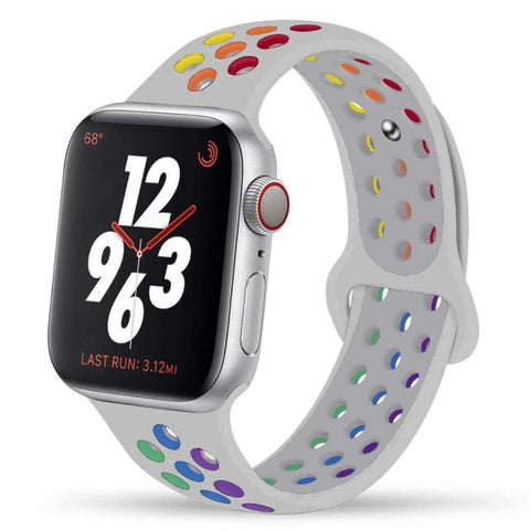 Silicone Strap For Apple Watch Band 44mm 40mm 42mm 38mm 40 44 mm Breathable bracelet correa iWatch serie 3 6 5 4 SE 7 45mm 41mm