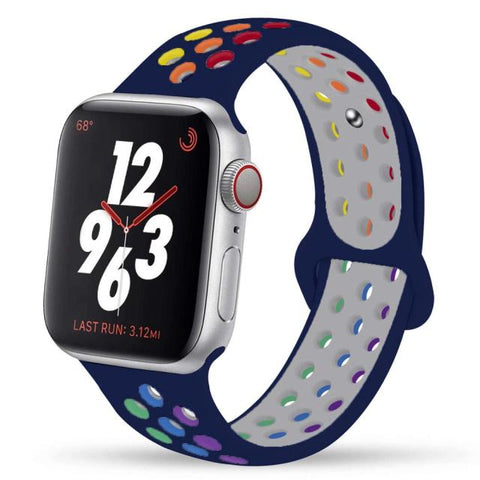 Silicone Strap For Apple Watch Band 44mm 40mm 42mm 38mm 40 44 mm Breathable bracelet correa iWatch serie 3 6 5 4 SE 7 45mm 41mm