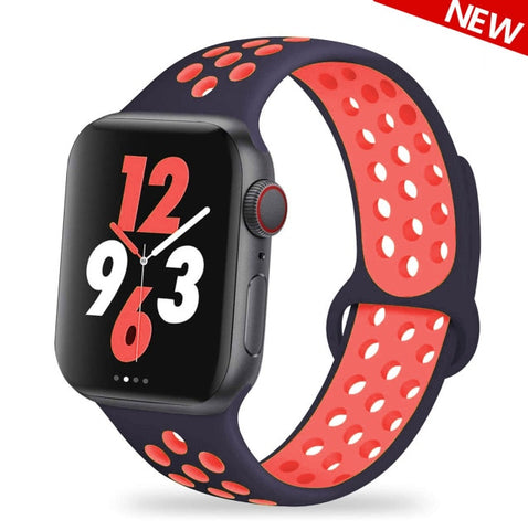 Silicone Strap For Apple Watch Band 44mm 40mm 42mm 38mm 40 44 mm Breathable bracelet correa iWatch serie 3 6 5 4 SE 7 45mm 41mm