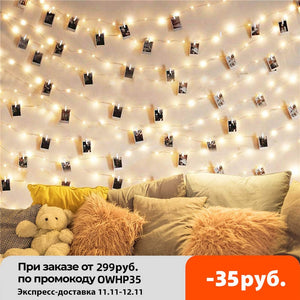 2m/5m/10m Photo Clip String Lights LED USB Outdoor Battery Operated Garland With Clothespins For Home Christmas Decorations 2022