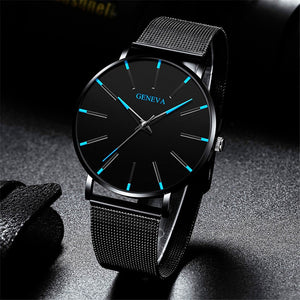 2021 Minimalist Men's Fashion Ultra Thin Watches Simple Men Business Stainless Steel Mesh Belt Quartz Watch relogio masculino